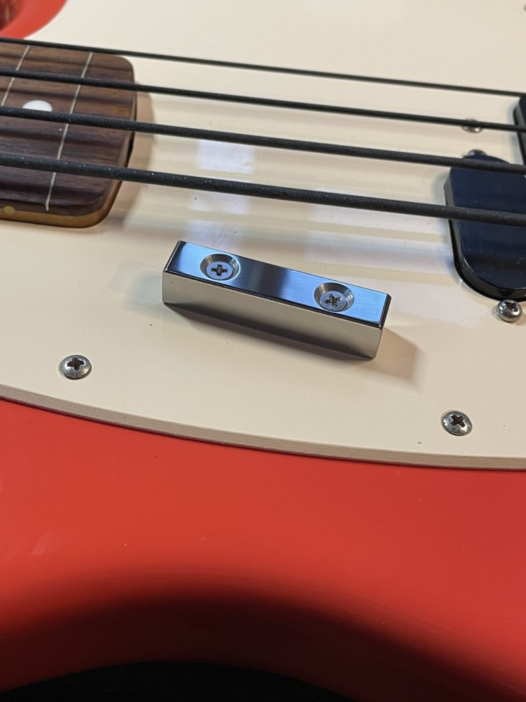 custom made bass thumb rest for a fender mustang